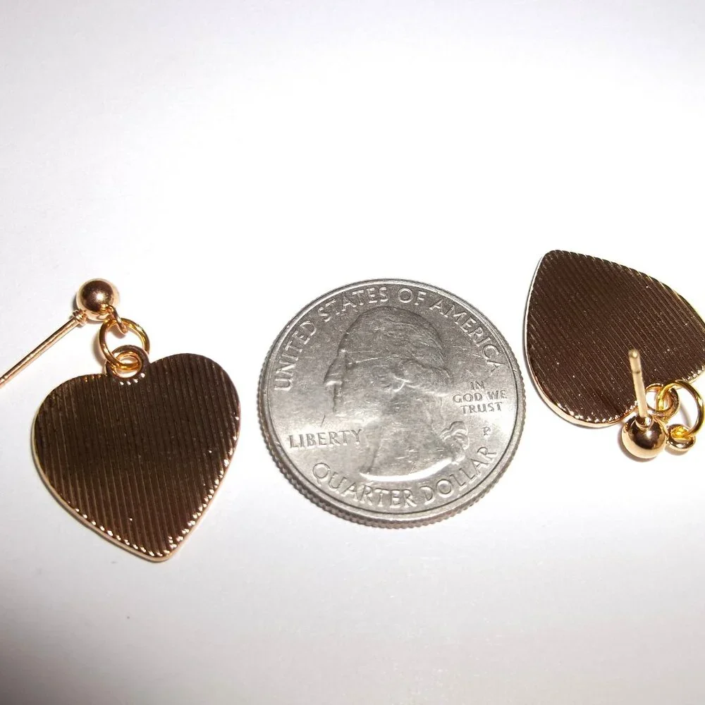 Rainbow Earring White Heart Gold Post Costume Jewelry Set Pair Dangle Pride C884 - Picture 3 of 6